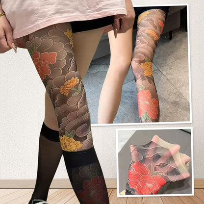 💯Spring Specials🎉 Unisex High Waist Flower Tattoo Stockings