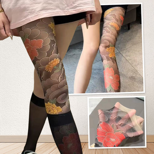 💯Spring Specials🎉 Unisex High Waist Flower Tattoo Stockings