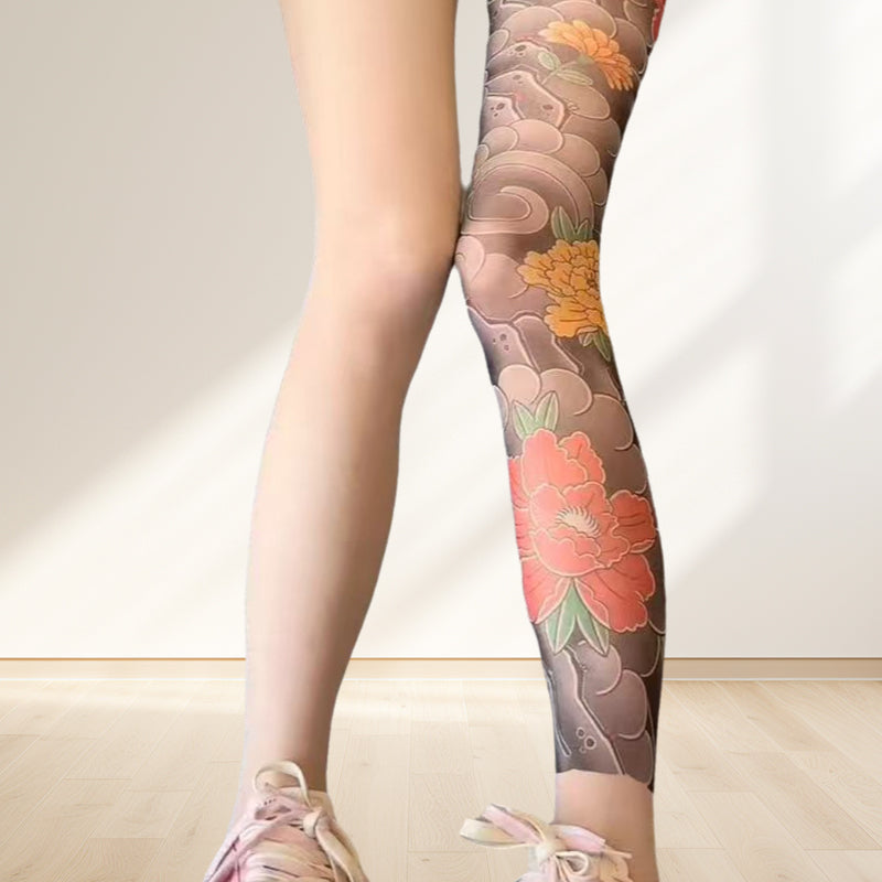💯Spring Specials🎉 Unisex High Waist Flower Tattoo Stockings