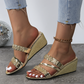 🌴Summer Specials🌴Trendy Crystal-Adorned Wedge Sandals