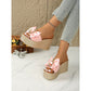 ⏳Time-limited Special⌛Bowknot PU Leather Wedge Slippers