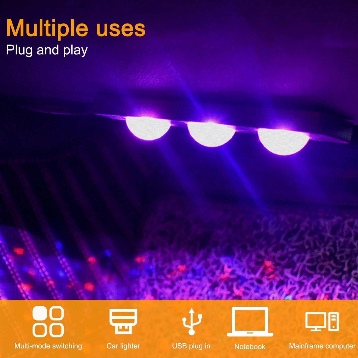 ⏳Time-limited Special⌛Car Interior USB Star Light 4 PCS(7 Color Voice Control with Remote Control)