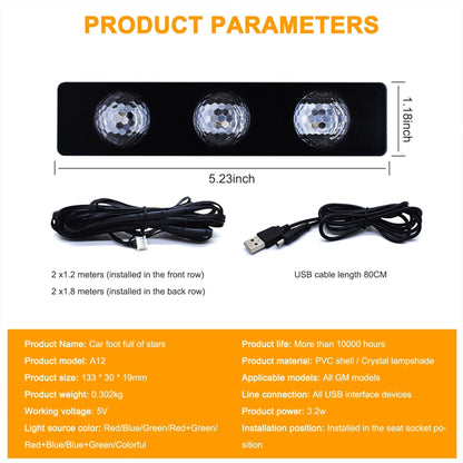 ⏳Time-limited Special⌛Car Interior USB Star Light 4 PCS(7 Color Voice Control with Remote Control)