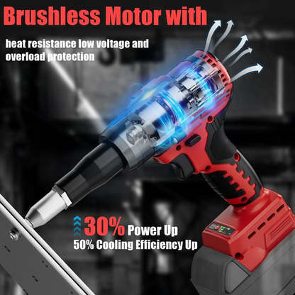 ⏳Time-limited Special⌛Portable Handheld 21V Brushless Rivet Machine with Aluminum Rivets & Storage Box