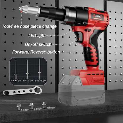 ⏳Time-limited Special⌛Portable Handheld 21V Brushless Rivet Machine with Aluminum Rivets & Storage Box