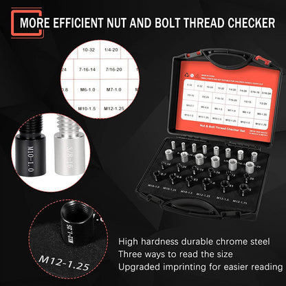 🧰Nut & Bolt Thread Checker Kit for Inspection of Fixed Bolts or Threaded Holes