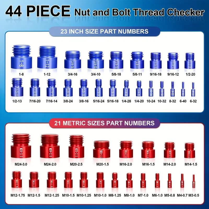 🧰Nut & Bolt Thread Checker Kit for Inspection of Fixed Bolts or Threaded Holes