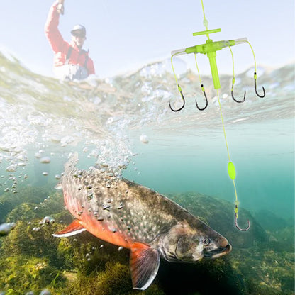 ⏳Time-limited Special⏰Outdoor Fluorescent Floating Fishing Set with 5 Barbed Hooks