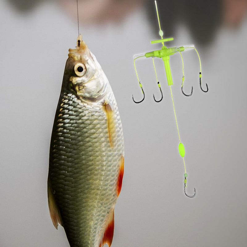 ⏳Time-limited Special⏰Outdoor Fluorescent Floating Fishing Set with 5 Barbed Hooks