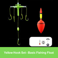 ⏳Time-limited Special⏰Outdoor Fluorescent Floating Fishing Set with 5 Barbed Hooks