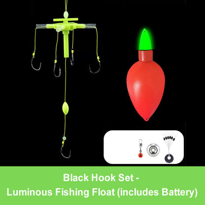 ⏳Time-limited Special⏰Outdoor Fluorescent Floating Fishing Set with 5 Barbed Hooks