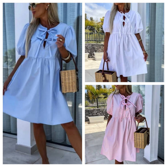 🌴Summer Specials🎀Women's Bow Tie Blouse Dress