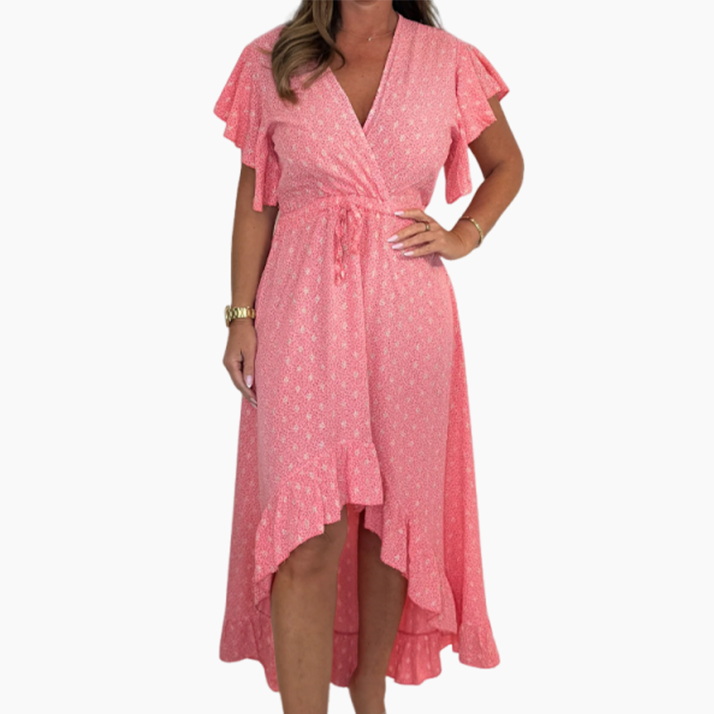 🌴Summer Specials🌴Women's Resort Style V-Neck Polka Dot Ruffle Sleeve Dress