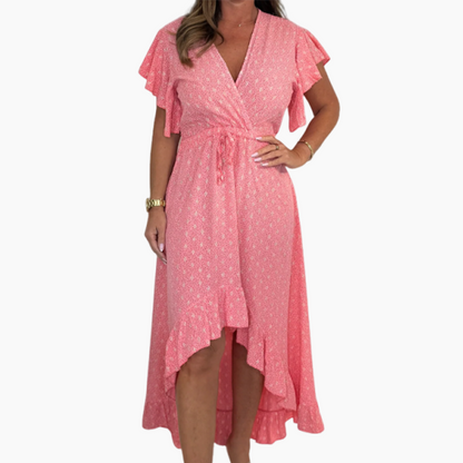🌴Summer Specials🌴Women's Resort Style V-Neck Polka Dot Ruffle Sleeve Dress