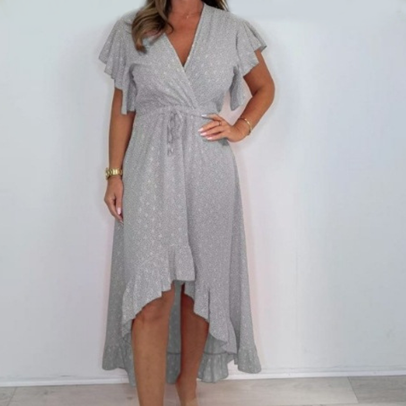 🌴Summer Specials🌴Women's Resort Style V-Neck Polka Dot Ruffle Sleeve Dress
