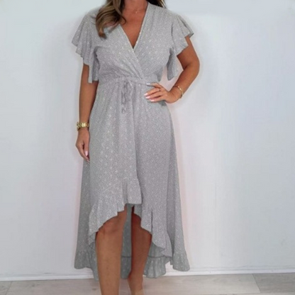 🌴Summer Specials🌴Women's Resort Style V-Neck Polka Dot Ruffle Sleeve Dress