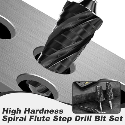 ⏳Time-limited Special⌛High Hardness Spiral Flute Step Drill Bit Set (5pcs set)