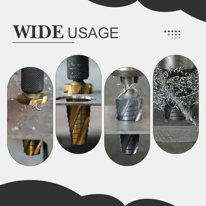 ⏳Time-limited Special⌛High Hardness Spiral Flute Step Drill Bit Set (5pcs set)