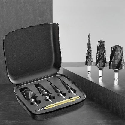⏳Time-limited Special⌛High Hardness Spiral Flute Step Drill Bit Set (5pcs set)