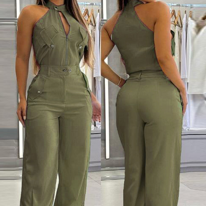 ⏳Time-limited Special⏰Women's Sleeveless Crop Top & High-Waist Pants Outfit