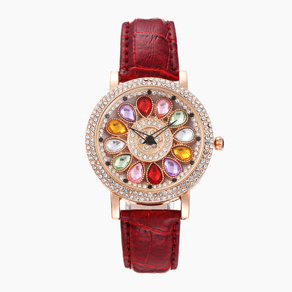 ⏳Time-limited Special💎Women's Rotating Dial Watch with Colored Crystals - Unique & Stylish⌚