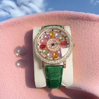 ⏳Time-limited Special💎Women's Rotating Dial Watch with Colored Crystals - Unique & Stylish⌚