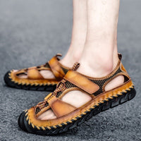 ⏳Time-limited Special⌛Men's Breathable Knit Faux Leather Sandals👣