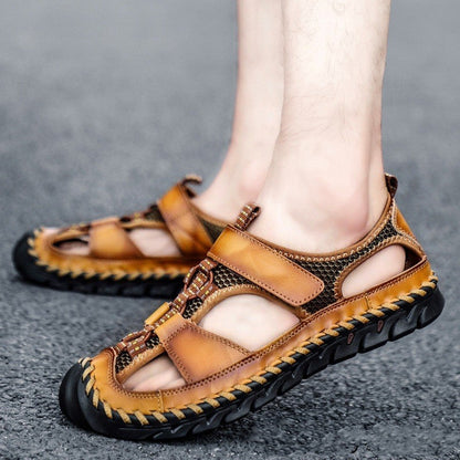 ⏳Time-limited Special⌛Men's Breathable Knit Faux Leather Sandals👣