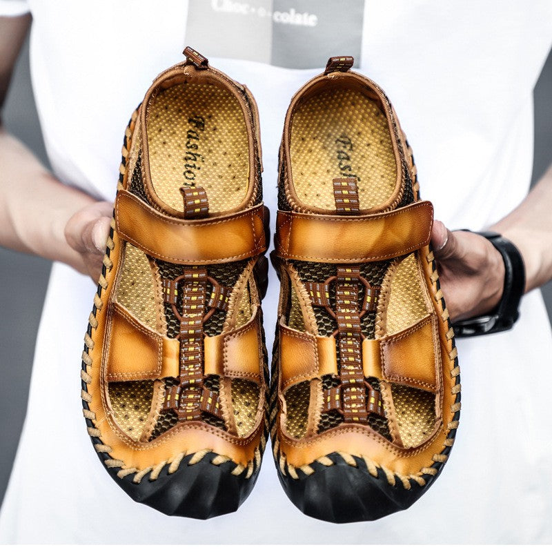 ⏳Time-limited Special⌛Men's Breathable Knit Faux Leather Sandals👣