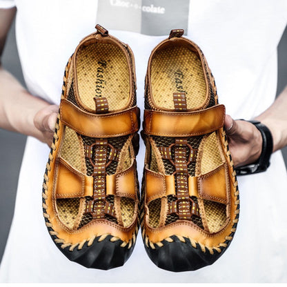 ⏳Time-limited Special⌛Men's Breathable Knit Faux Leather Sandals👣