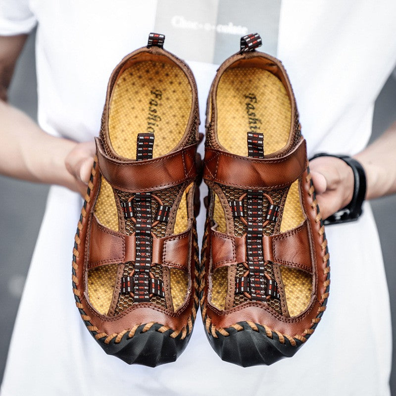 ⏳Time-limited Special⌛Men's Breathable Knit Faux Leather Sandals👣