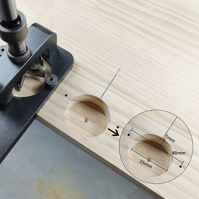 ⏳Time-limited Special⌛35mm Hinge Drilling Jig Hole Guide with Clamp