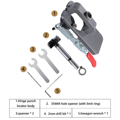 ⏳Time-limited Special⌛35mm Hinge Drilling Jig Hole Guide with Clamp
