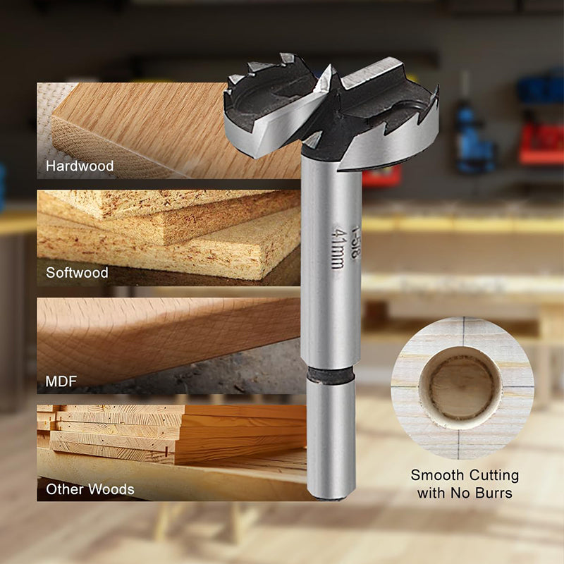 🧰3-in-1 Anti-Slip Hex Shank Wood Hole Saw Kit