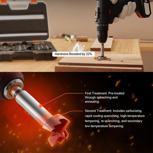 🧰3-in-1 Anti-Slip Hex Shank Wood Hole Saw Kit