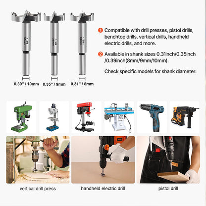 🧰3-in-1 Anti-Slip Hex Shank Wood Hole Saw Kit