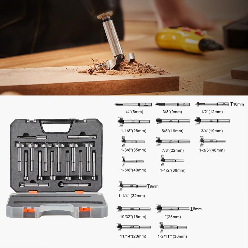 🧰3-in-1 Anti-Slip Hex Shank Wood Hole Saw Kit