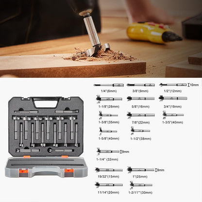 🧰3-in-1 Anti-Slip Hex Shank Wood Hole Saw Kit