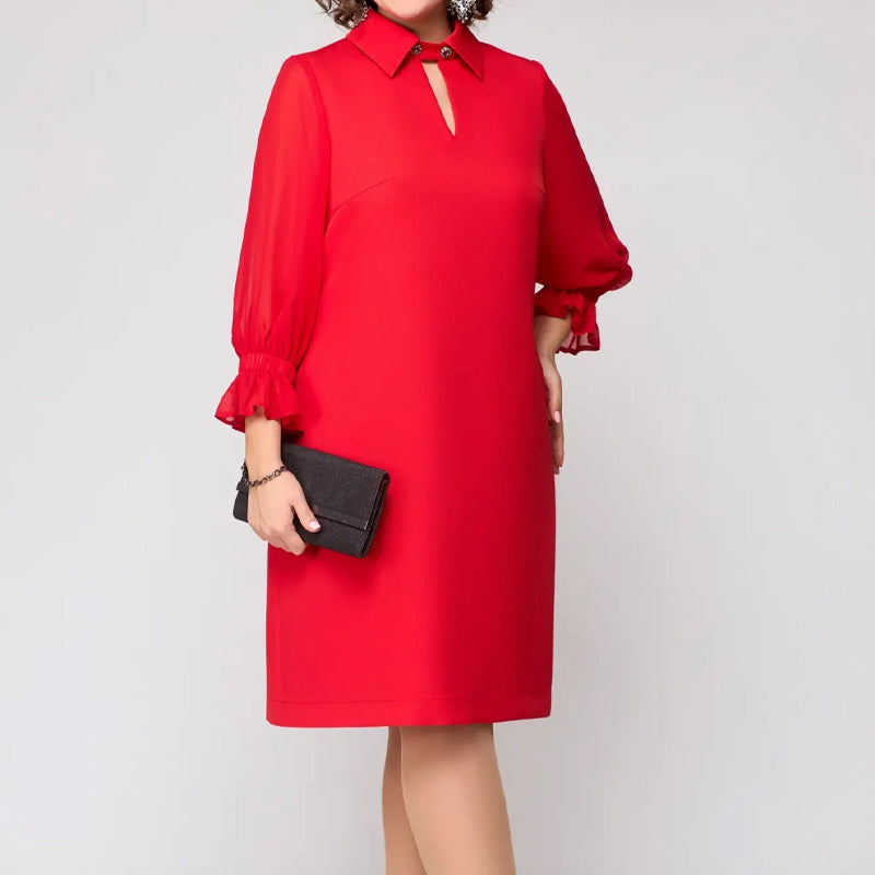⏳Time-limited Special⌛Women’s Elegant Solid Cutout Lapel Dress