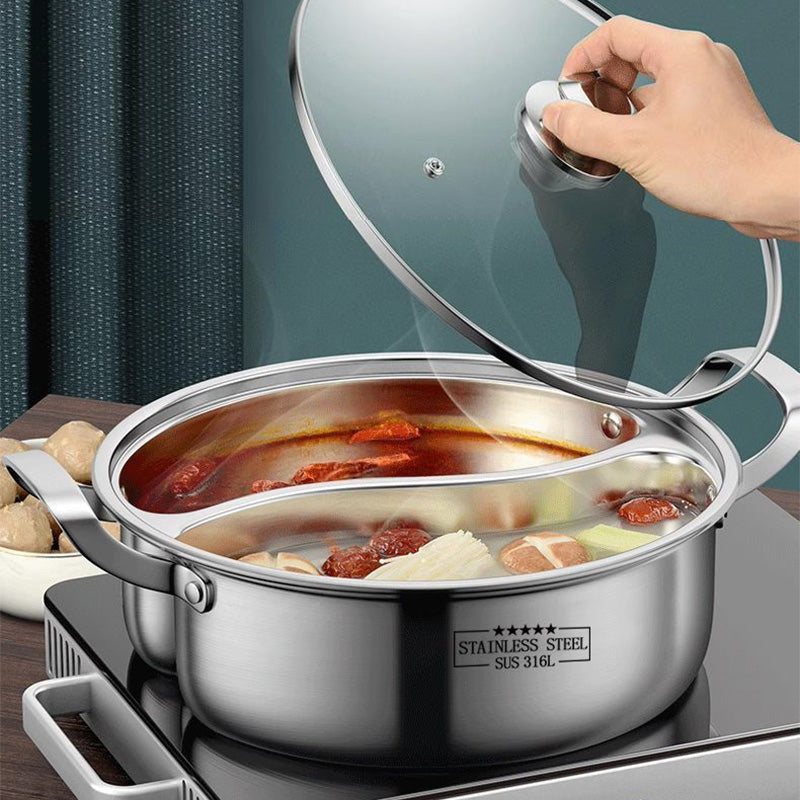 ⏳Time-limited Special🍲Thickened Stainless Steel Dual Flavor Hot Pot