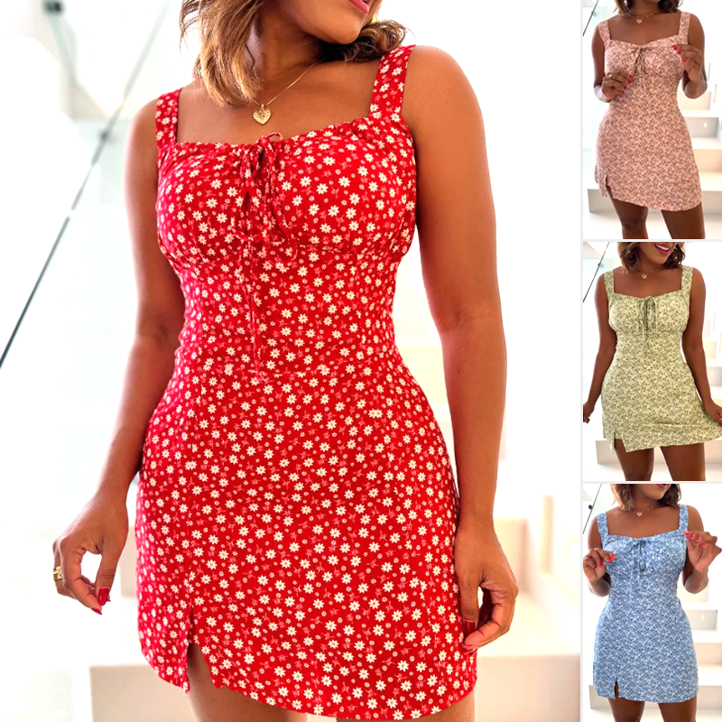 ⏳Time-limited Special⏰Floral Print Spaghetti Strap Mini Dress