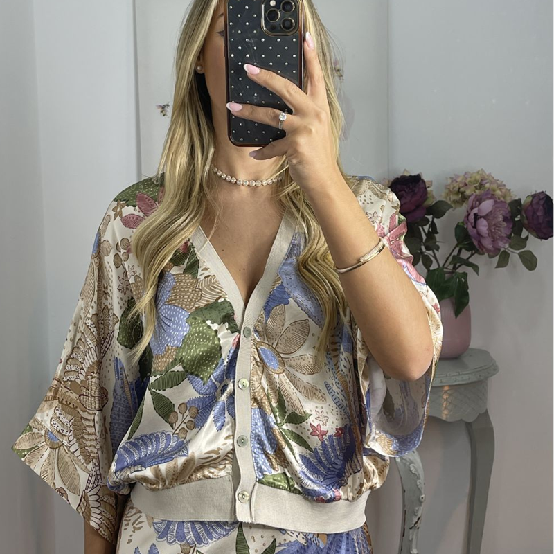 ⏳Time-limited Special⌛Women's V-Neck Top & Maxi Skirt 2-Piece Set