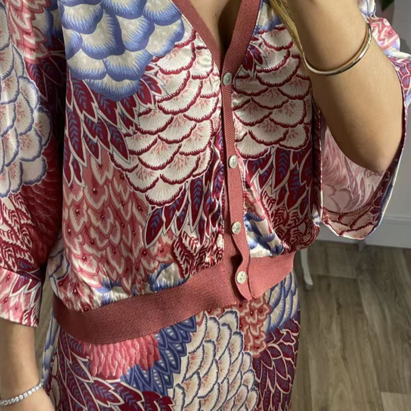 ⏳Time-limited Special⌛Women's V-Neck Top & Maxi Skirt 2-Piece Set