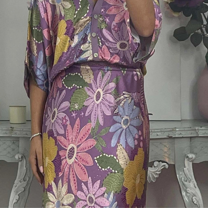 ⏳Time-limited Special⌛Women's V-Neck Top & Maxi Skirt 2-Piece Set