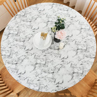 ⏳Time-limited Special⌛Marble Printed Round Fitted Table Cover with Elastic Edges