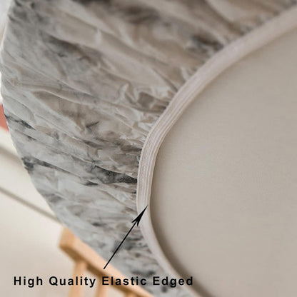 ⏳Time-limited Special⌛Marble Printed Round Fitted Table Cover with Elastic Edges