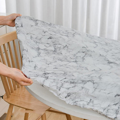 ⏳Time-limited Special⌛Marble Printed Round Fitted Table Cover with Elastic Edges
