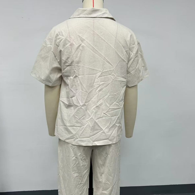⏳Time-limited Special⏰Cotton-Linen Short Sleeve Shirt & Loose Pants Set