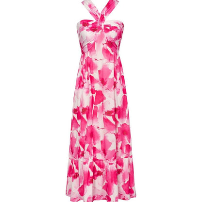 ⏳Time-limited Special⏰Cross Halter Sleeveless Floral Printed Dress💃