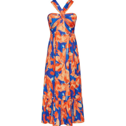 ⏳Time-limited Special⏰Cross Halter Sleeveless Floral Printed Dress💃